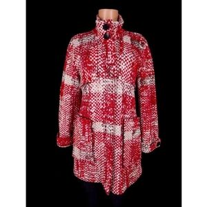 SoldLDO MARTINS Abstract Knit Coat in Red Black & White Anthropologie Sold Out!
